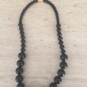 Black beads men necklace.